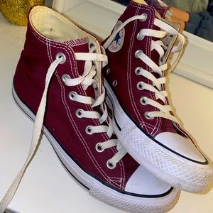 Burgundy/Garnet Converse High Tops